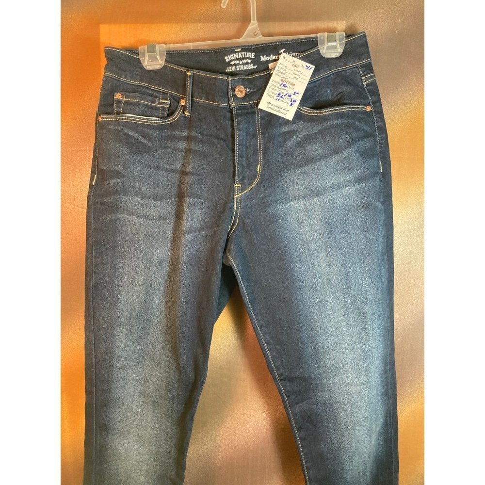 LEVI'S Signature Modern Skinny Leg Denim Jeans Mid Rise Regular Fit Blue Size 10